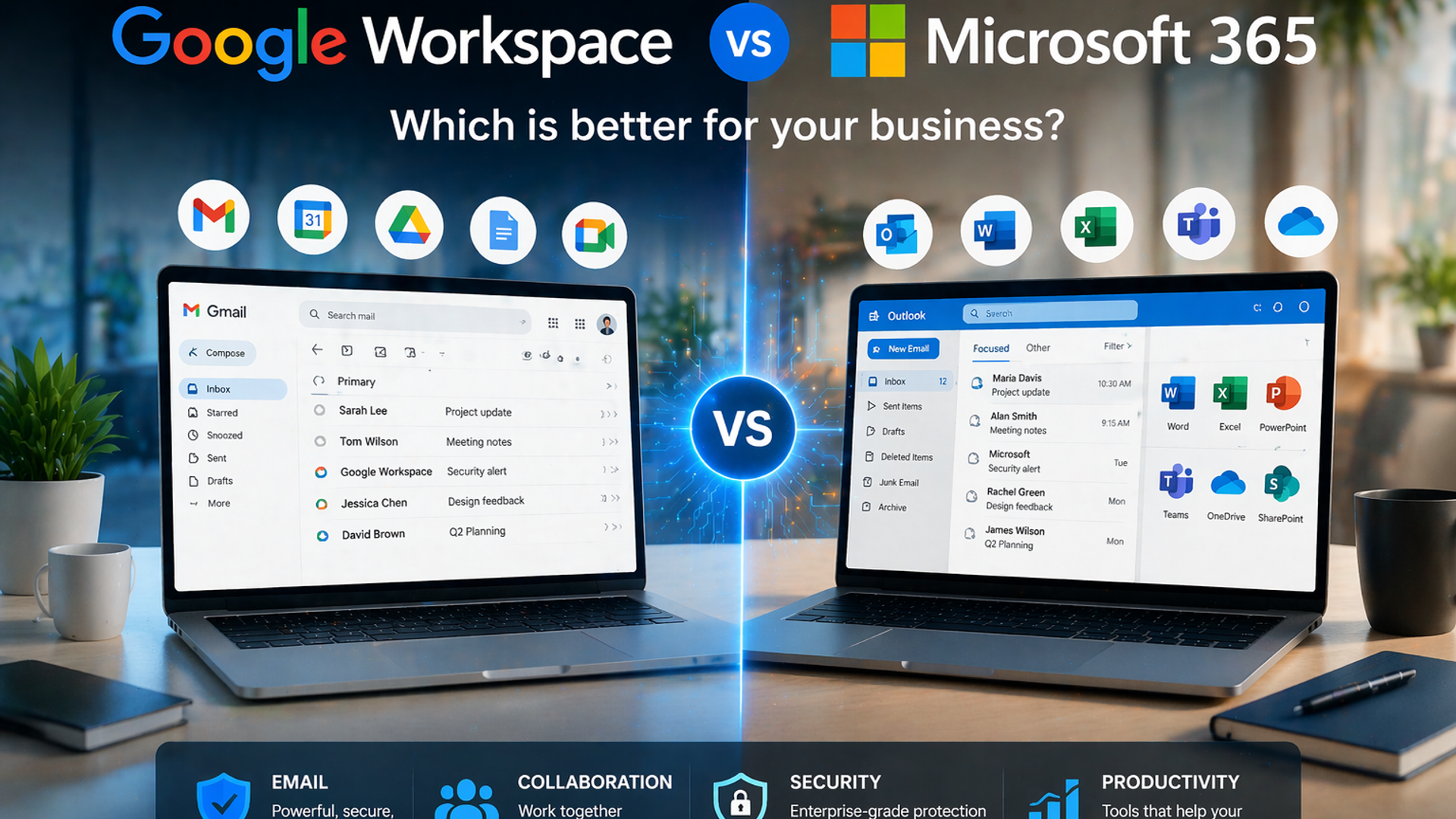 Google Workspace vs Microsoft 365 Business Comparison - Google Workspace vs Microsoft 365